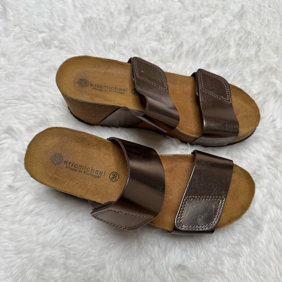 Eric Michael Brown Platform Sandals Size 6 - Picture 2 of 12